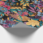 混合秋葉フローラベリー水の色のパターン ラッピングペーパー (角)