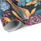 混合秋葉フローラベリー水の色のパターン ラッピングペーパー (ロールコーナー)