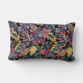 混合秋葉フローラベリー水の色のパターン ランバークッション (裏面)