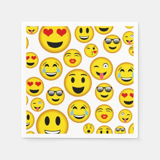 混合絵文字パターンパーティーナプキン スタンダードカクテルナプキン (正面)