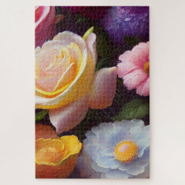 混合花カラフル、家族おもしろいエンターテイメント ジグソーパズル