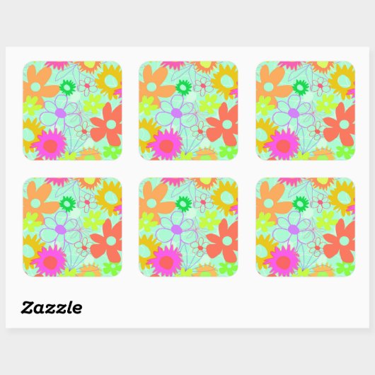 混合花 スクエアシール (シート)