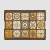 混合華美タイル茶色ブロンズ金ゴールドオウム6 Decompage 薄葉紙 (正面)