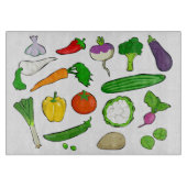 混合野菜イラスト カッティングボード (正面)