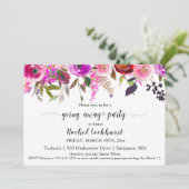 混合開花移動遠くにパーティー写真 招待状 (スタンド正面)