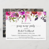 混合開花移動遠くにパーティー写真 招待状 (正面/裏面)