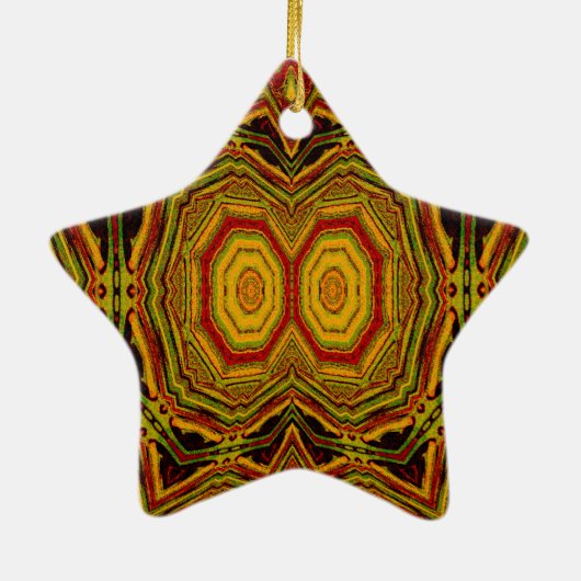 混合音色の複雑な幾何学模様 セラミックオーナメント (裏面)