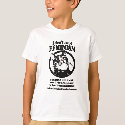 混同した猫(円のデザインのキャンディ) Tシャツ (正面)