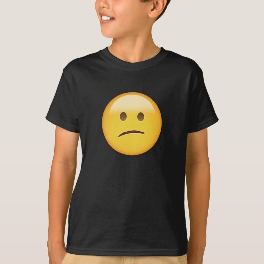 混同した顔Emoji Tシャツ (正面)