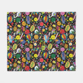 😍混成ピックボールブラック フリースブランケット (正面(横))