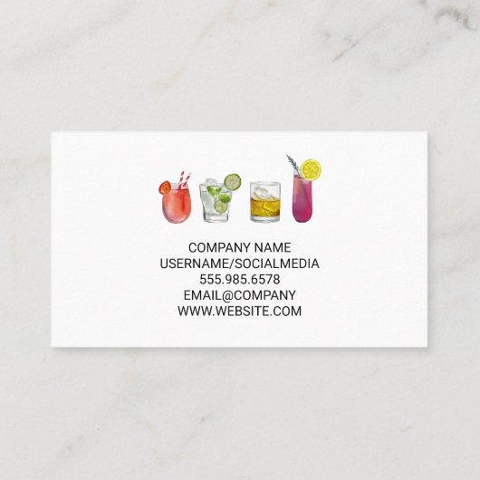 混成学者 | Bartenderカクテルを作る 名刺 (裏面)