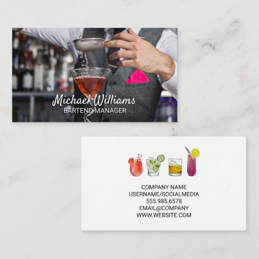 混成学者 | Bartender Making a Drink 名刺 (正面/裏面)