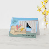 混成犬用誕生日カード カード (黄色い花)