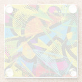 混沌としたネオン：抽象芸術グラフィティパターン。 ガラスコースター (裏面)