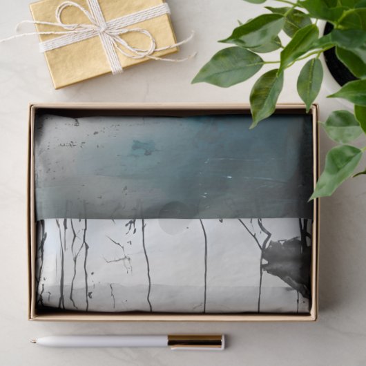 混沌とした女性の顔と森の切り離し 薄葉紙 (ギフト)