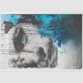 混沌とした女性の顔と森の切り離し 薄葉紙 (正面)