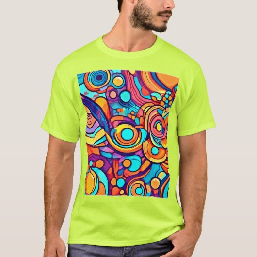 混沌とした楽しいカラーダンス Tシャツ (正面)