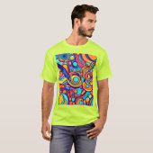 混沌とした楽しいカラーダンス Tシャツ (正面フル)