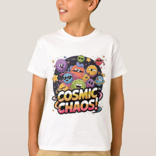 混沌とした漫画のような銀河系とお洒落キャラクター Tシャツ