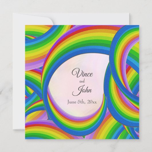 混沌とした虹の結婚式招待状 招待状 (裏面)