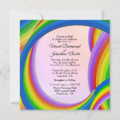 混沌とした虹の結婚式招待状 招待状 (正面)