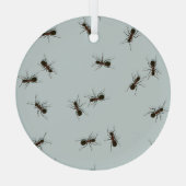 混沌とした赤いアリのパタスタイリッシューン ガラスオーナメント (裏面)