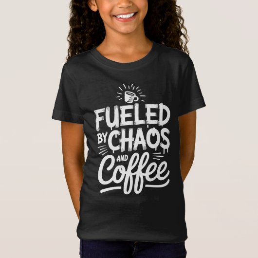 混沌とコーヒーに駆り立てられて Tシャツ (正面)