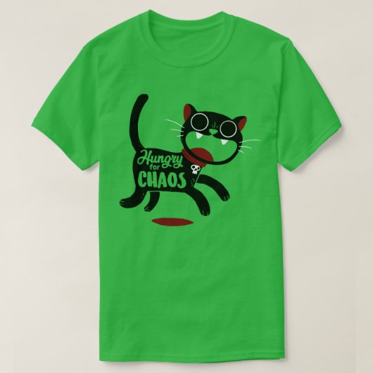 混沌を渇望する猫 Tシャツ (デザイン正面)