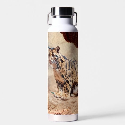 混濁したヒョウ写真自然野生動物 ウォーターボトル (正面)