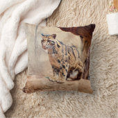 混濁したヒョウ写真自然野生動物 クッション (ブランケット)