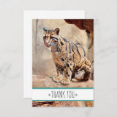 混濁したヒョウ写真自然野生動物 サンキューカード (正面/裏面)