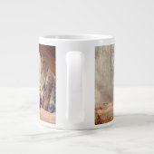 混濁したヒョウ写真自然野生動物 ジャンボコーヒーマグカップ (裏面)