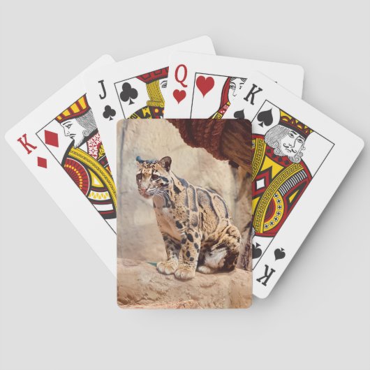 混濁したヒョウ写真自然野生動物 トランプ (裏面)