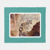 混濁したヒョウ写真自然野生動物 フリースブランケット (正面(横))