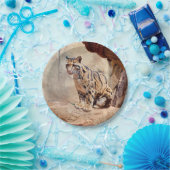 混濁したヒョウ写真自然野生動物 ペーパープレート (パーティー)