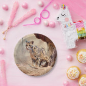 混濁したヒョウ写真自然野生動物 ペーパープレート (パーティー)