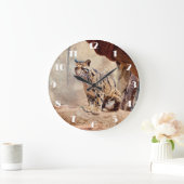 混濁したヒョウ写真自然野生動物 ラージ壁時計 (ホーム)