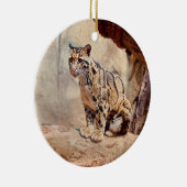 混濁ヒョウ写真自然 セラミックオーナメント (右)