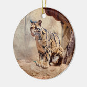 混濁ヒョウ写真自然 セラミックオーナメント (左)