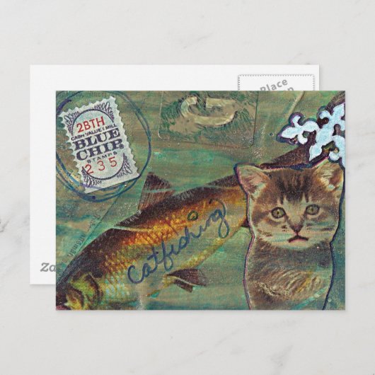 混獲メディアのコラージュ ポストカード (正面/裏面)