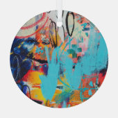 混色数々のメディアアート ガラスオーナメント (裏面)