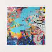 混色数々のメディアアート タペストリー (正面(横))