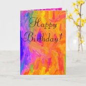 混色誕生日カード カード (黄色い花)