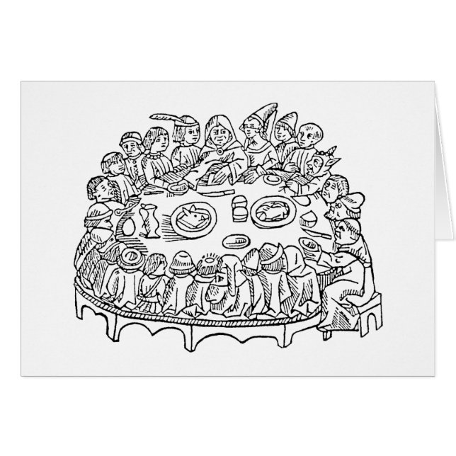 混雑させたテーブル空白のなカード (正面横)