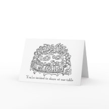 混雑したテーブル招待状カード