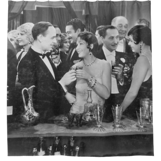 混雑したバー シャワーカーテン (正面)