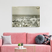 混雑したビーチ キャンバスプリント (インサイチュ (リビング))
