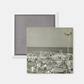 混雑したビーチ マグネット (正面/裏面)