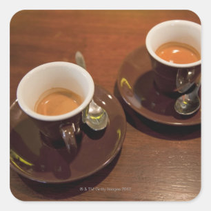 淹れたてのエスプレッソコーヒー2杯 スクエアシール