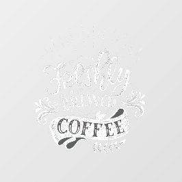 淹れたてのコーヒーウィンドウにしがみつく ウィンドウサイン